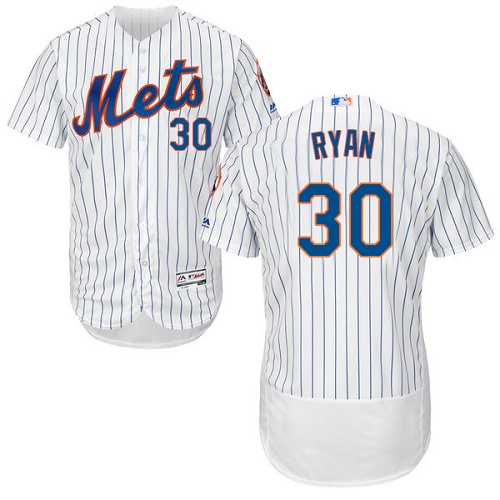Mets #30 Nolan Ryan White(Blue Strip) Flexbase Authentic Collection Stitched MLB Jersey - Click Image to Close